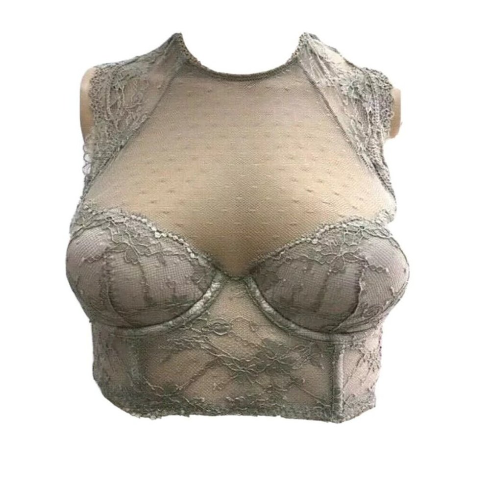 Victoria's Secret Dream Angels Lined Demi Bra High Neck Chantilly Lace 32DD New